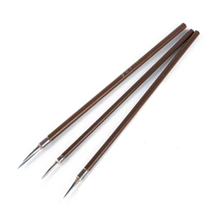 3pc Set of Fine Line Paint / Calligraphy Brushes