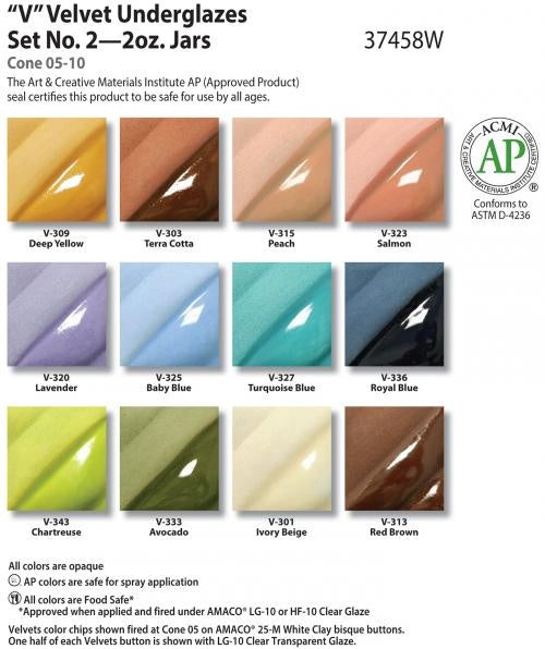 Velvet Underglaze 2oz set #2