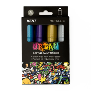 KENT Urban Paint Markers - Metallic 4 pack