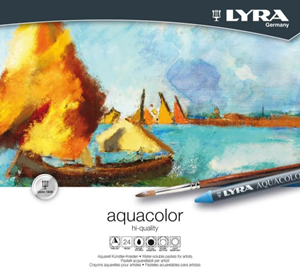 Lyra Aquacolor Water-Soluble Wax Pastel Set - 24pc