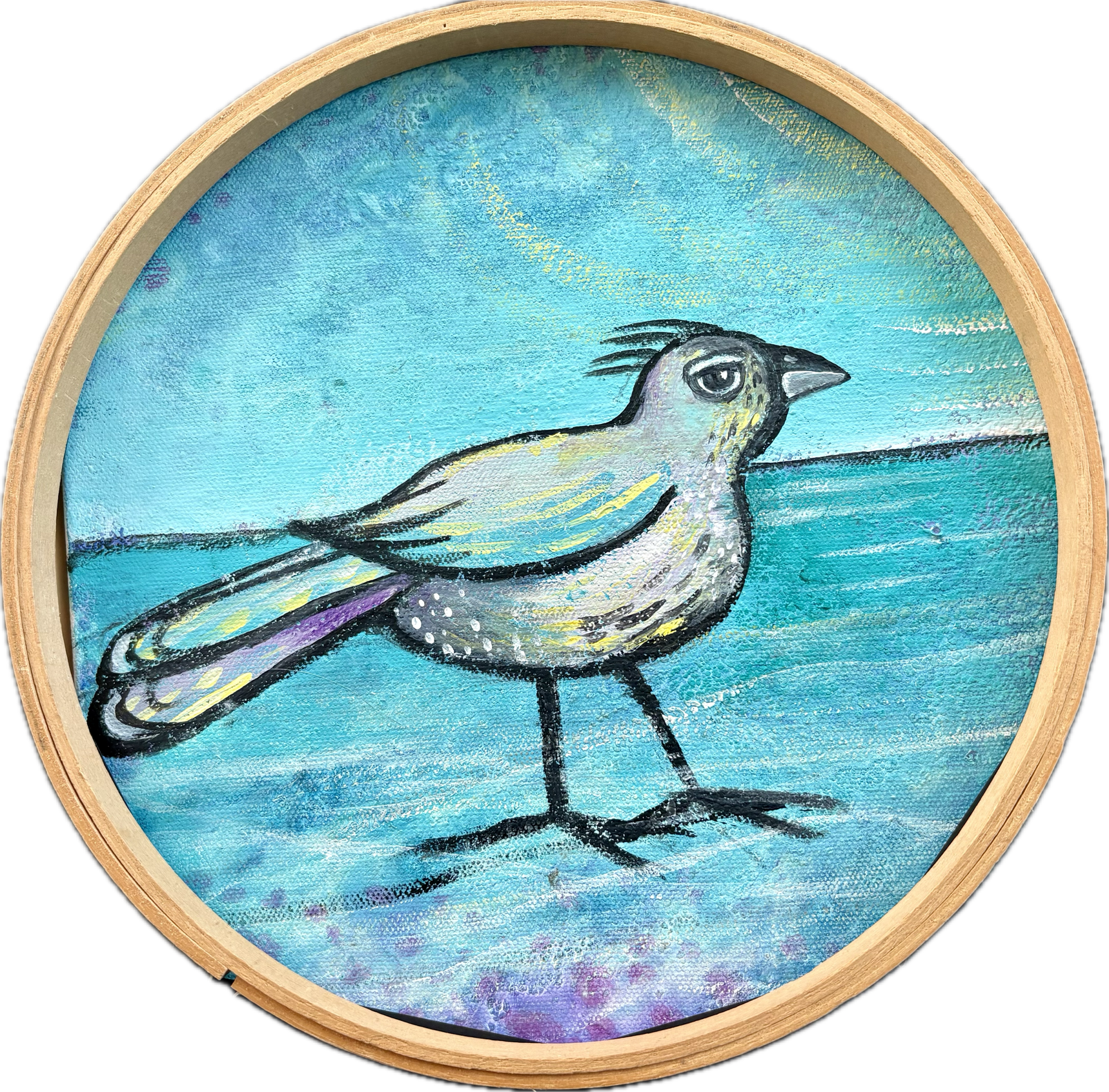 Paint Your own Fabulous Fish or Bird on a round canvas | Friday 3/10/2025 10am-12pm | Ages 8 - 12 year olds